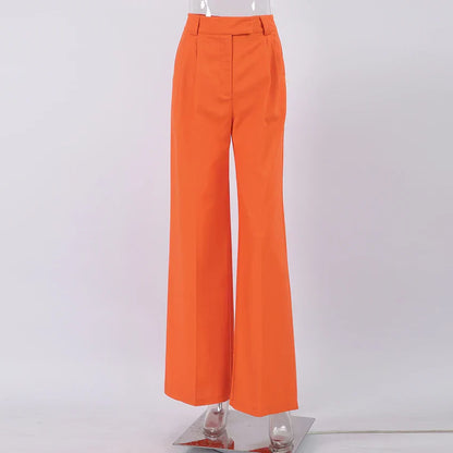 VIRIDIA - Pantalón de lino en color naranja para mujer