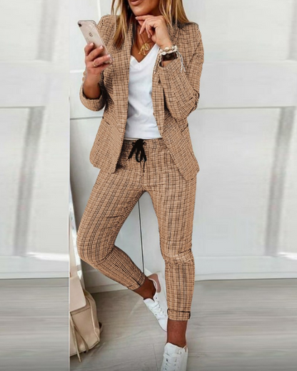 Conjunto de dos piezas para mujer con blazer y pantalón – ROZA PowerSuit