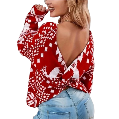 NAOMI - Jersey navideño con cuello redondo para mujer