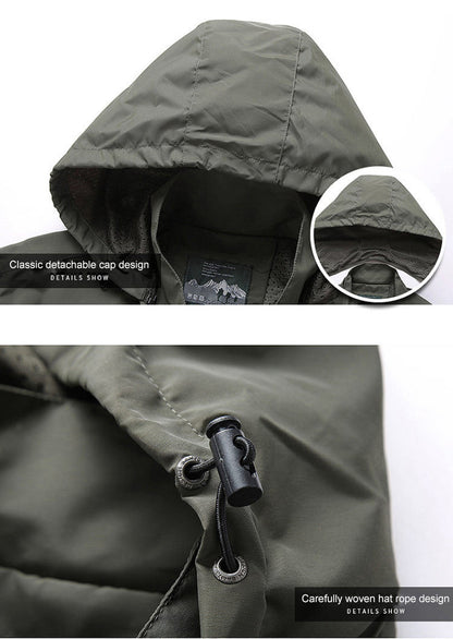 ROBERTO - Chaqueta impermeable con capucha y bolsillos con cremallera para hombre