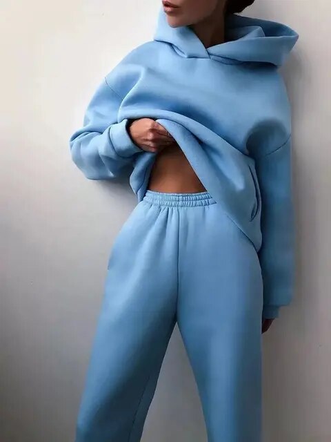ARLET - Conjunto de chándal oversize de dos piezas con capucha para mujer