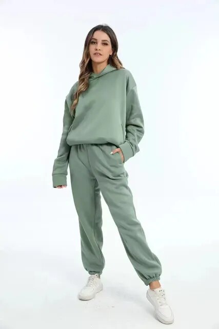 ARLET - Conjunto de chándal oversize de dos piezas con capucha para mujer