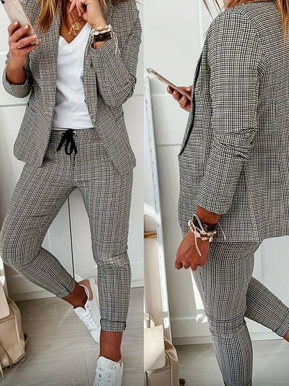 Conjunto de dos piezas para mujer con blazer y pantalón – ROZA PowerSuit