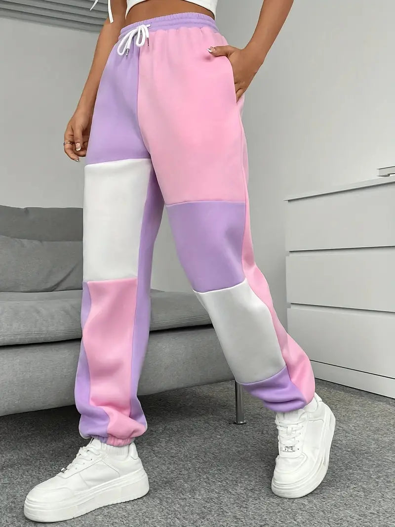 NORA - Jogging estiloso con diseño de bloques de color para mujer