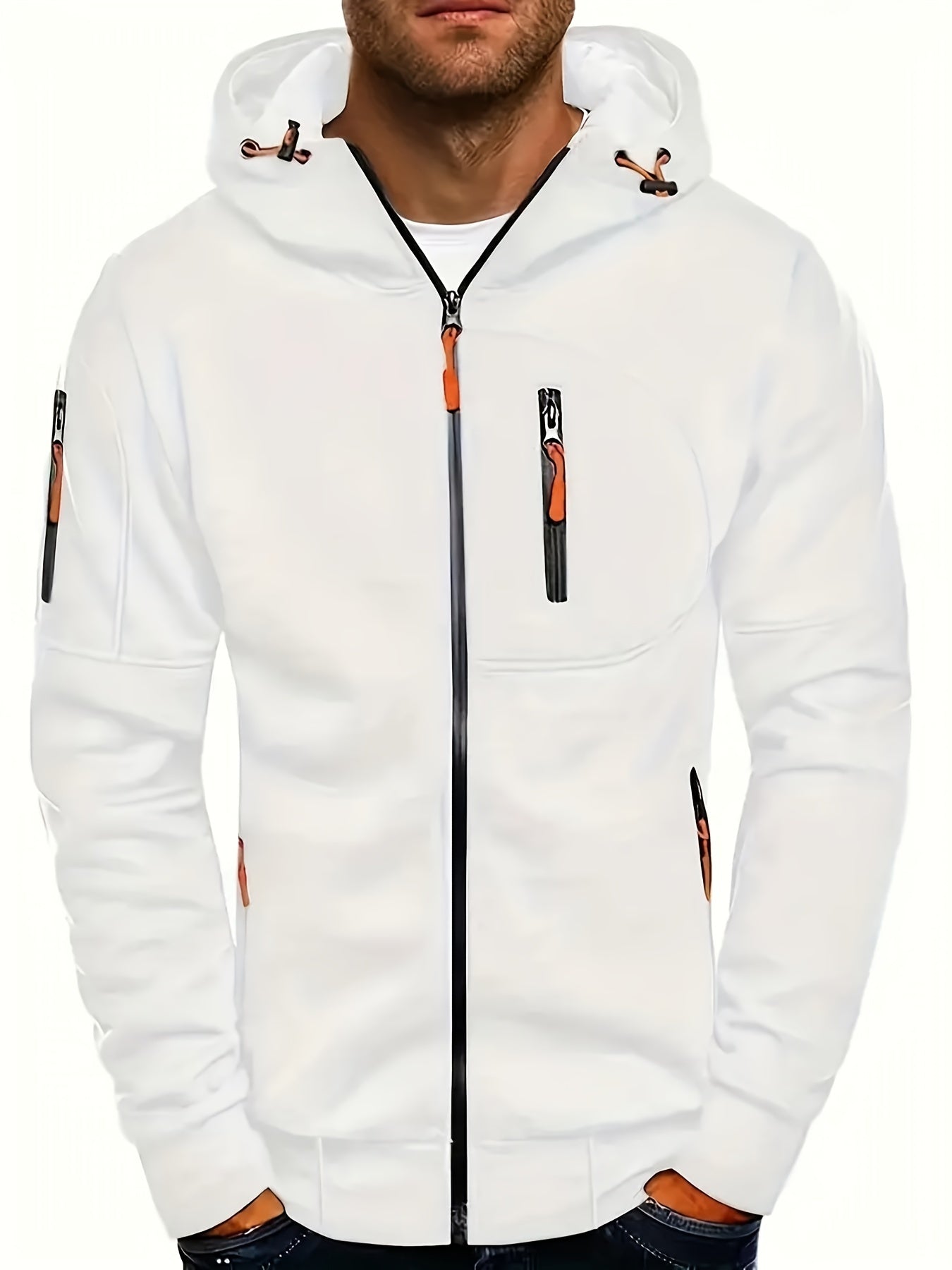 IVAN - Sudadera con cremallera y capucha ajustable para hombre