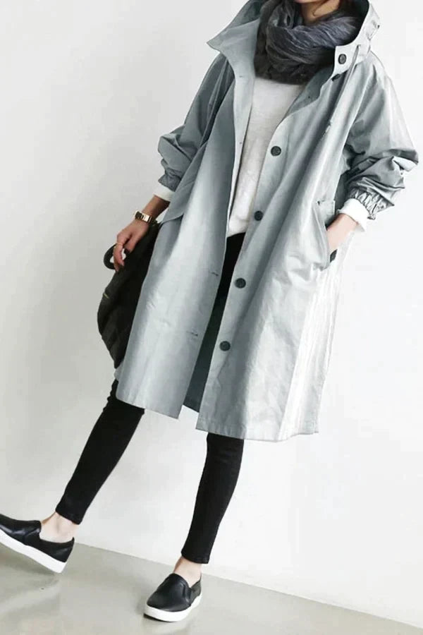 CELINE - Trench coat impermeable oversize de media longitud para mujer