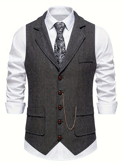 ASUMA - Chaleco clásico de tweed para hombre