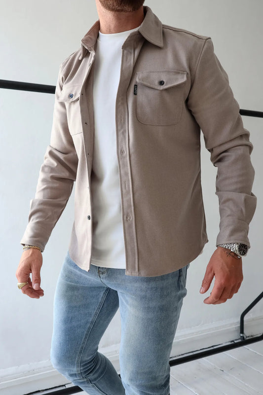 IVAR - Sobrecamisa con botones y bolsillos delanteros para hombre