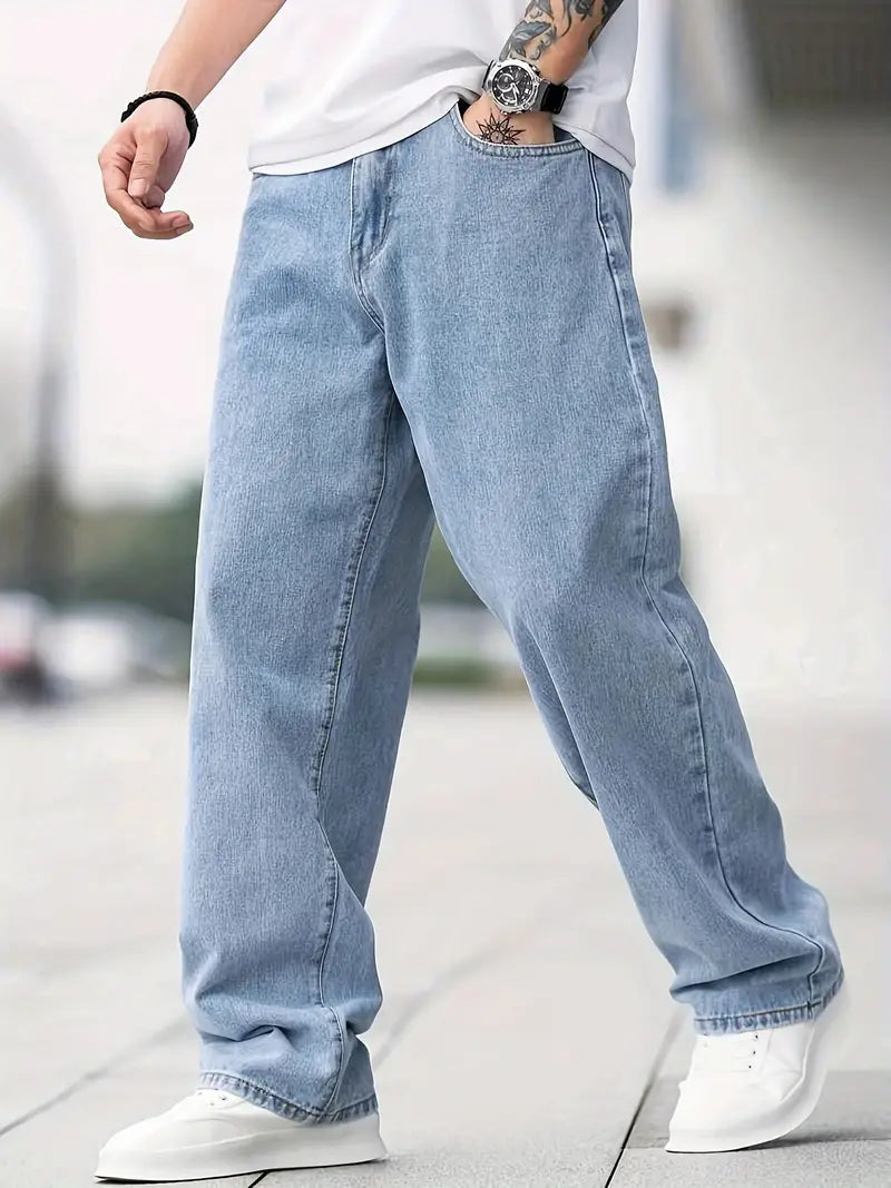 LIAM - Pantalón de mezclilla oversize estilo baggy para hombre