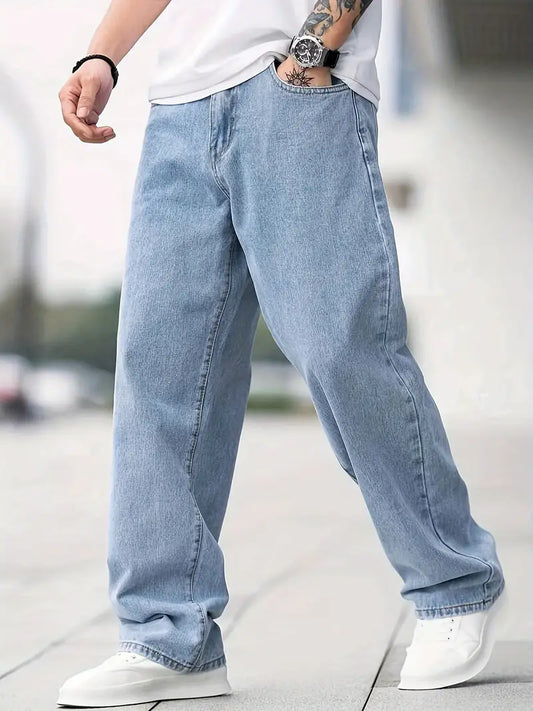 LIAM - Pantalón de mezclilla oversize estilo baggy para hombre