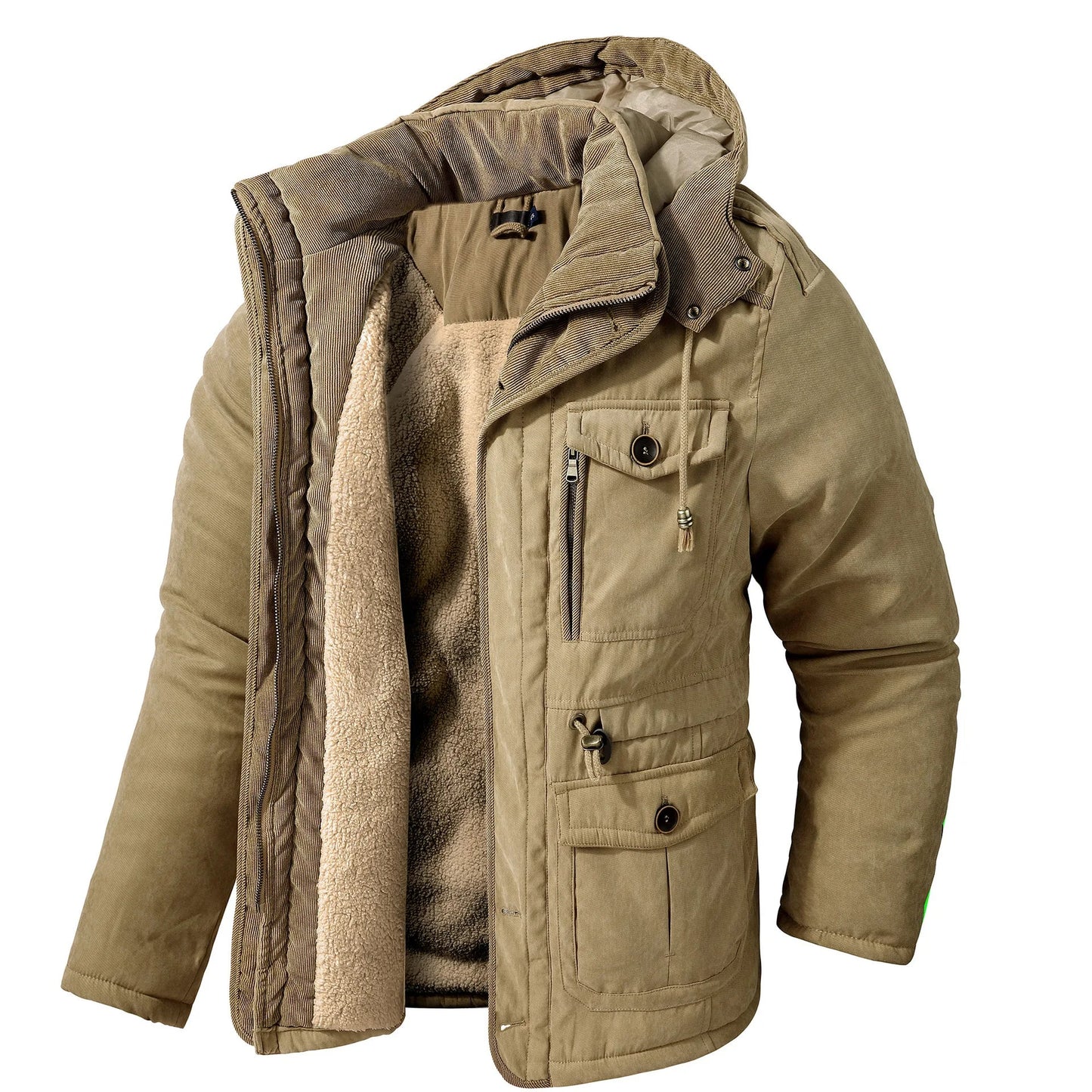 KITAI - Chaqueta de invierno casual con capucha para hombre