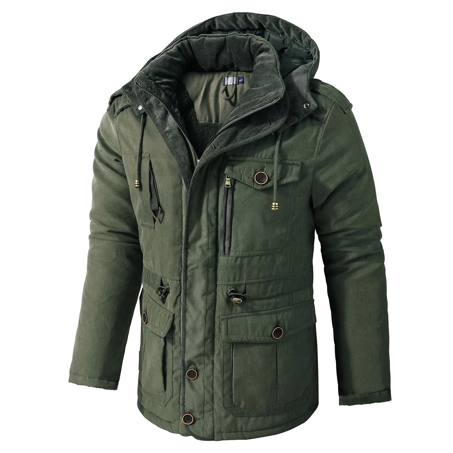 KITAI - Chaqueta de invierno casual con capucha para hombre