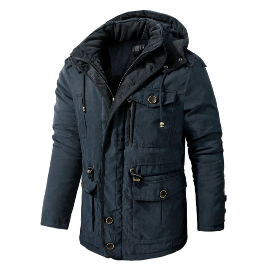 KITAI - Chaqueta de invierno casual con capucha para hombre