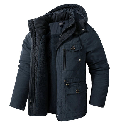 KITAI - Chaqueta de invierno casual con capucha para hombre