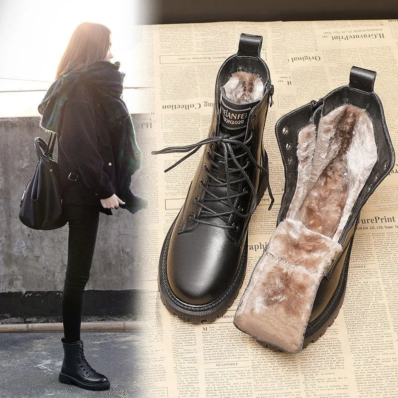 MAXXY - Botas de invierno con forro de fleece y cremallera para mujer