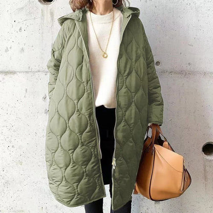 Paula - Abrigo Oversized de Rombos Con Capucha Verde Talla única