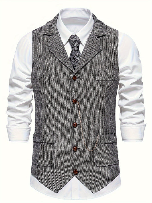 ASUMA - Chaleco clásico de tweed para hombre