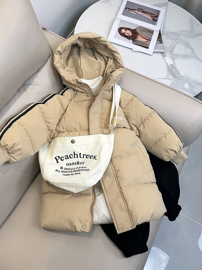 OLLIE - Chaqueta acolchada de invierno con detalles a rayas para niñas y niños