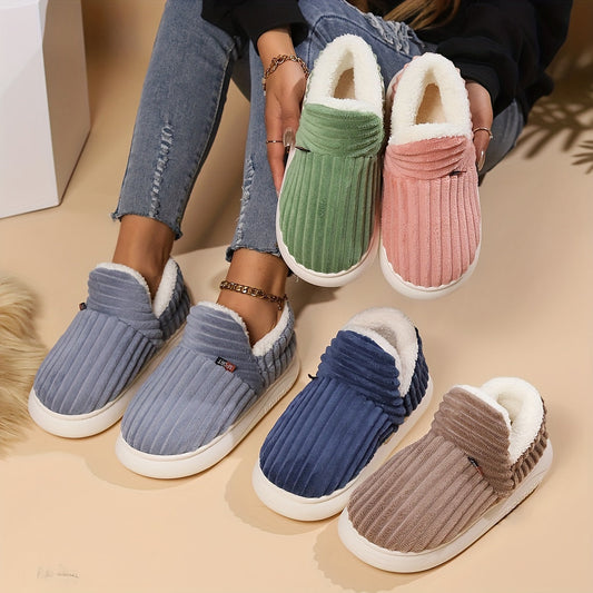 KIANNE – Zapatillas de invierno cálidas y acogedoras de felpa para mujer