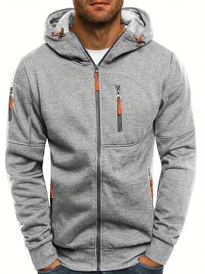 IVAN - Sudadera con cremallera y capucha ajustable para hombre