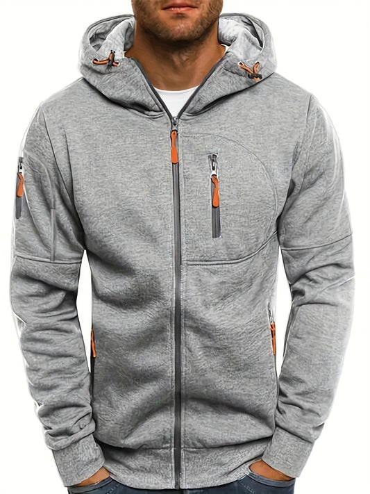 IVAN - Sudadera con cremallera y capucha ajustable para hombre