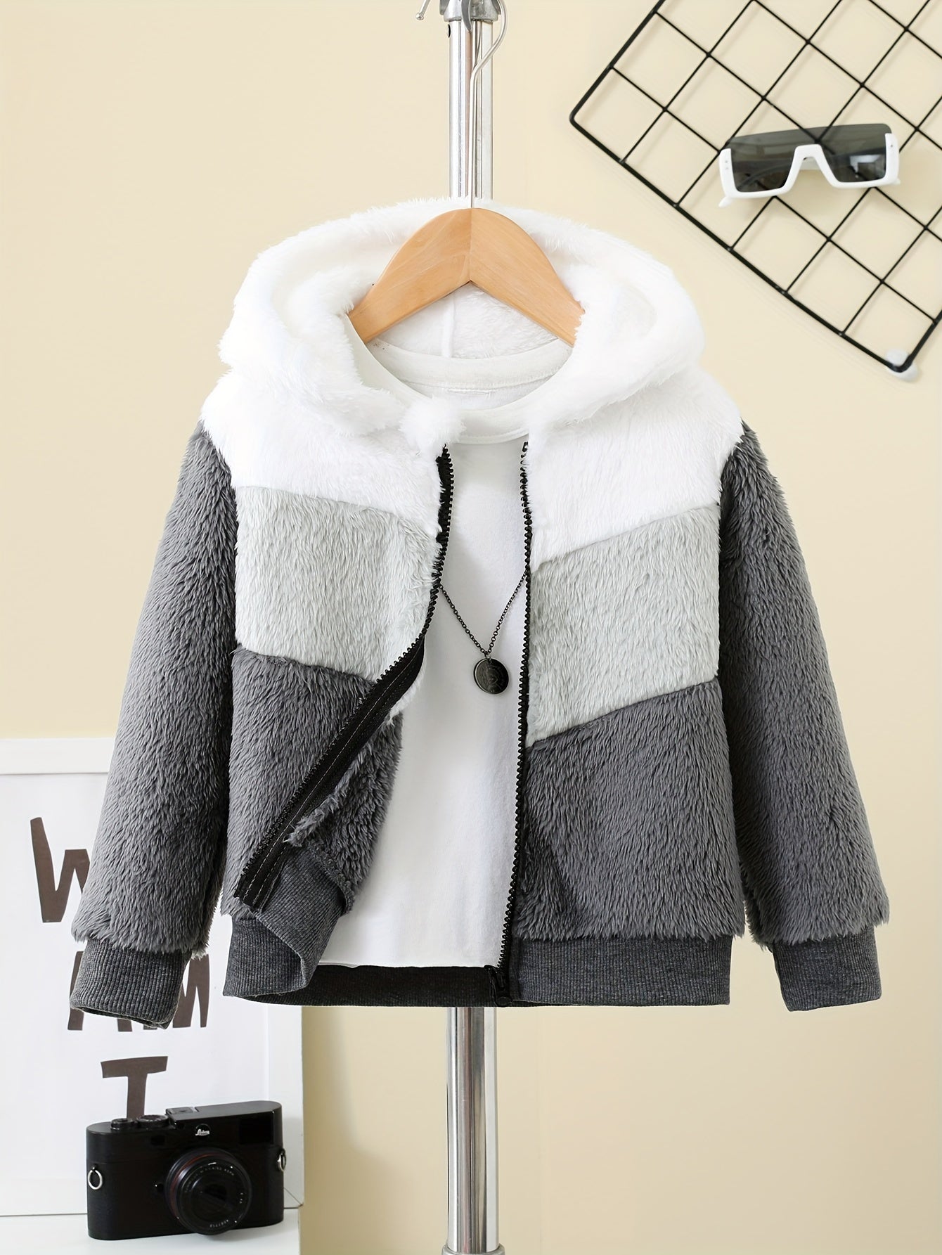 LEIF - Chaqueta de forro polar con capucha y cremallera para niños