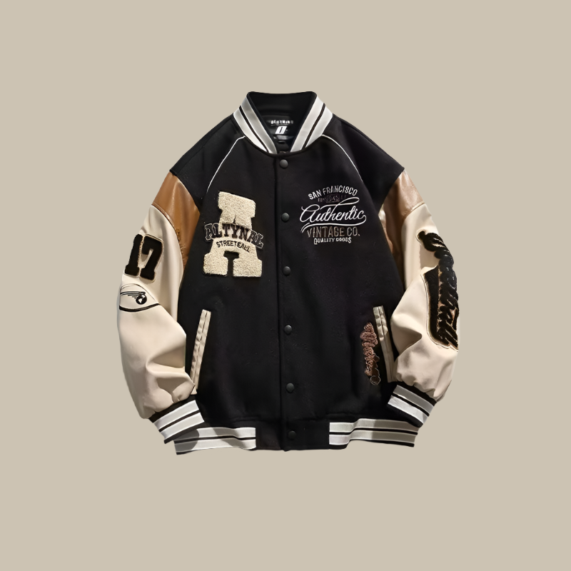 NORMAN - Chaqueta bomber estilo béisbol oversize para hombre