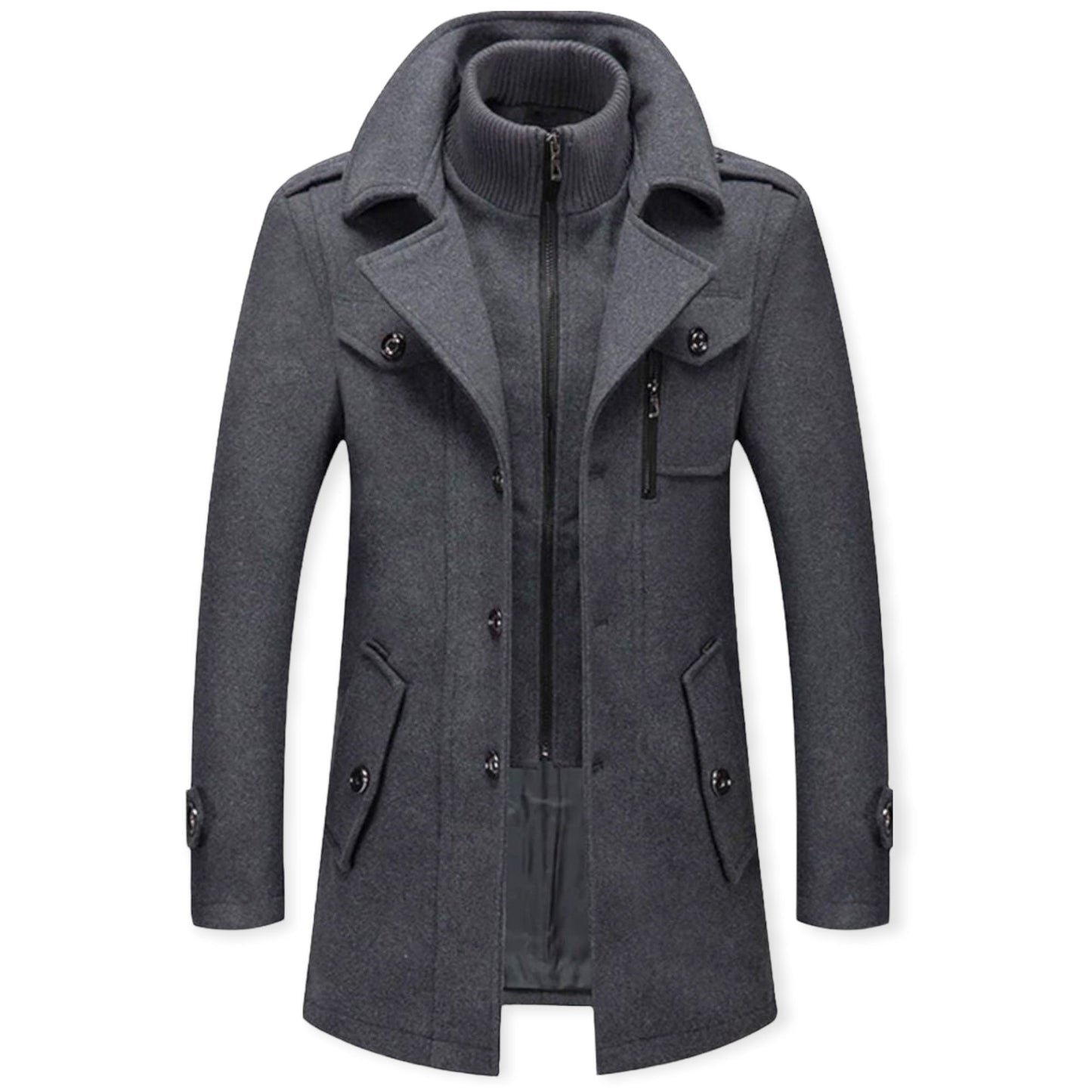 BRUNO - Chaqueta casual con cremallera y cuello alto para hombre