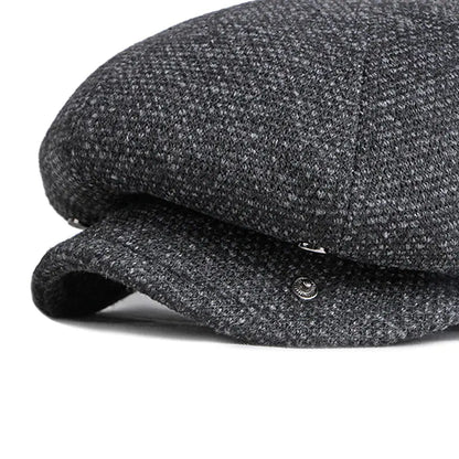 OSKAR - Gorra plana de tweed estilo vintage