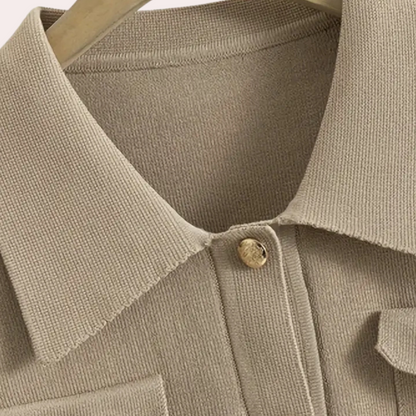 Vestido camisero largo de manga larga con botones – ADELYS Buttonline