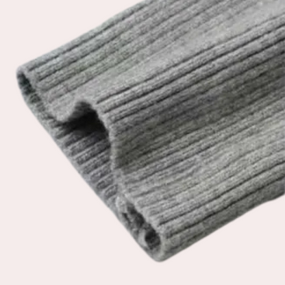 Jersey de punto acanalado con cuello redondo y ajuste cómodo – SYLVAINE Ribknit