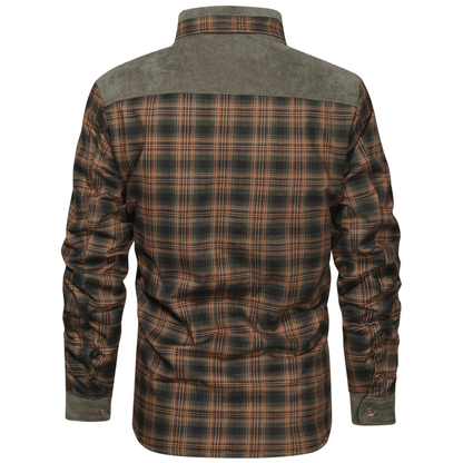 SVENSON - Chaqueta robusta de franela a cuadros para exteriores para hombre