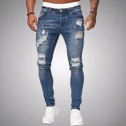 BRETON - Vaqueros slim fit para hombre con efecto desgastado