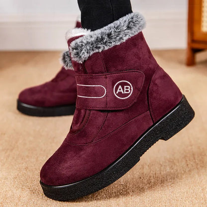 ISOLDA - Botas de invierno con forro de piel sintética para mujer