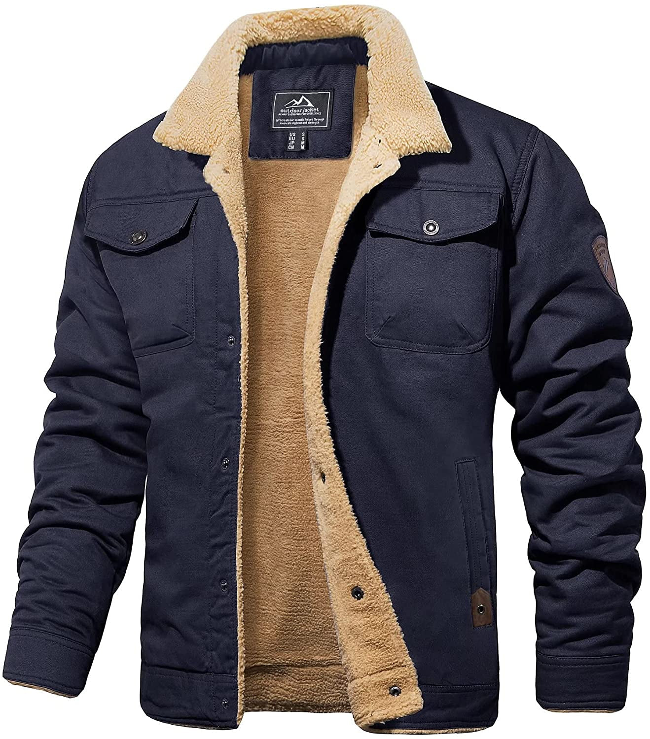 SAMUEL - Chaqueta para hombre con forro de sherpa